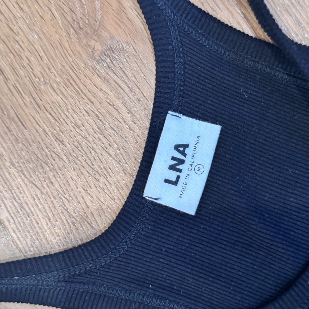 LNA Black Ribbed Tank Dress
